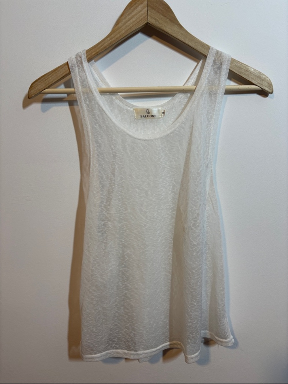 Baluoke Clothing White Sheer Tank Top